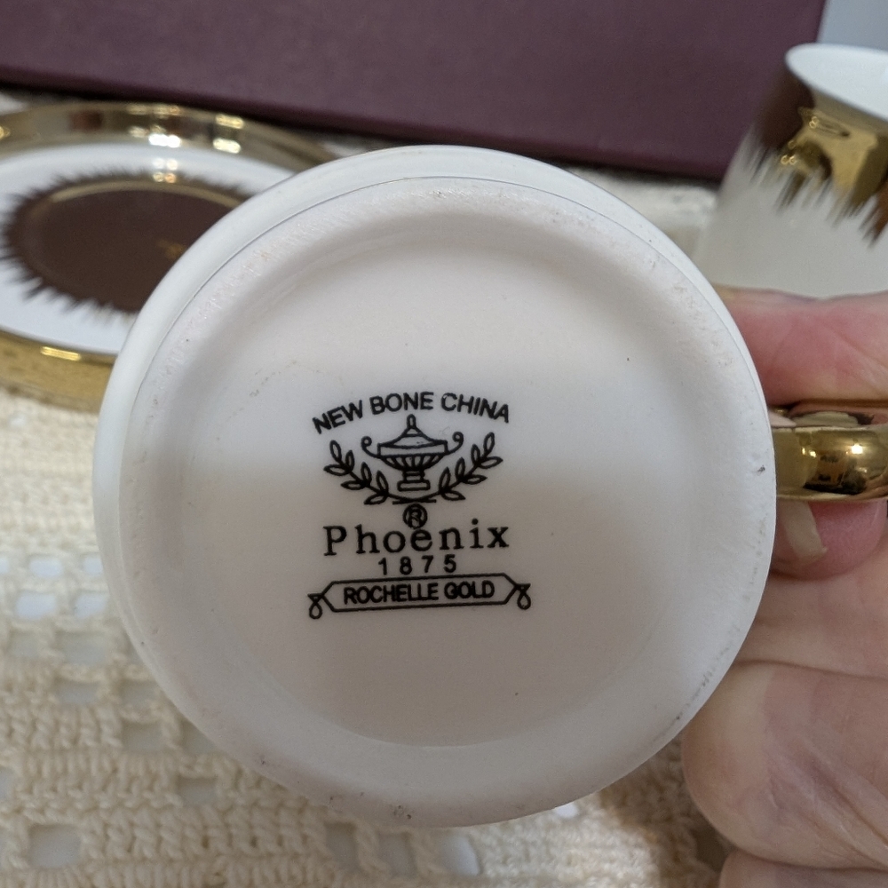 Bone China Set Sauces And Cups Rochelle Gold - Picture 4 of 10